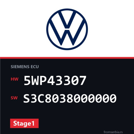 VW Lupo 5WP43307 S3C8038000000 Stage1 tuning file
