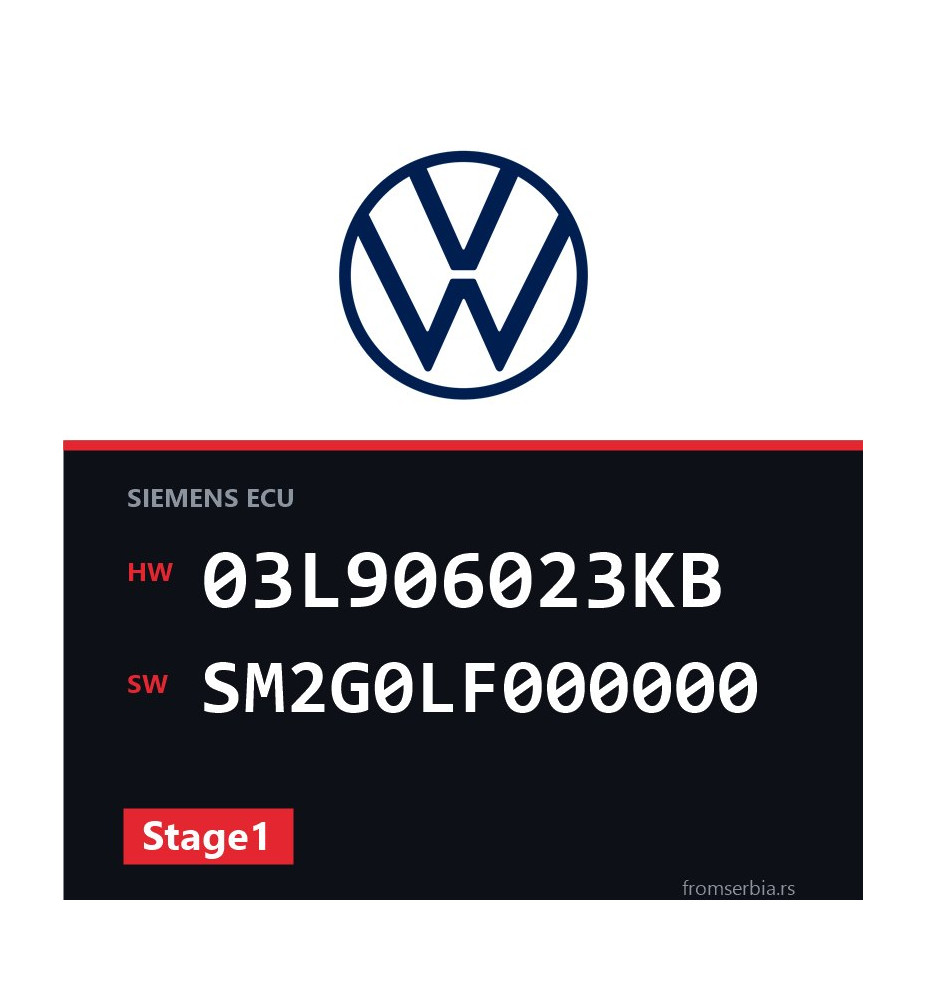 VW New Beetle 03L906023KB SM2G0LF000000 Stage1 tuning file
