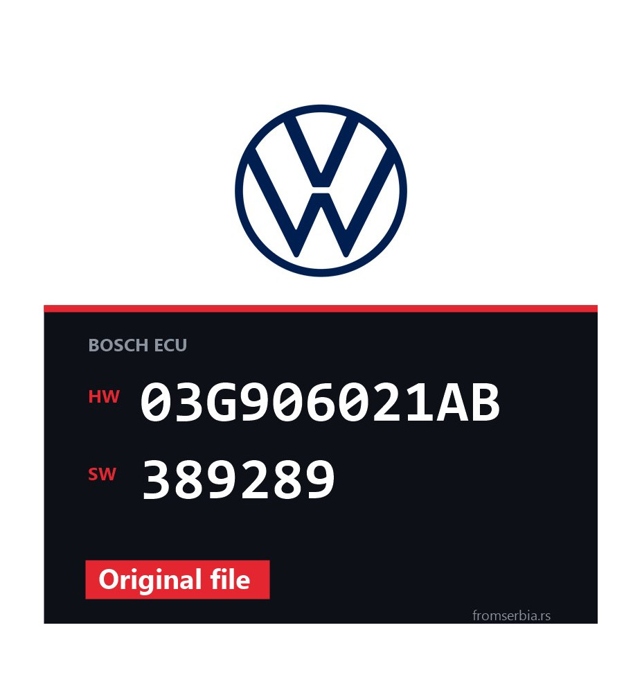 VW 1.9 03G906021AB 389289 original ECU file