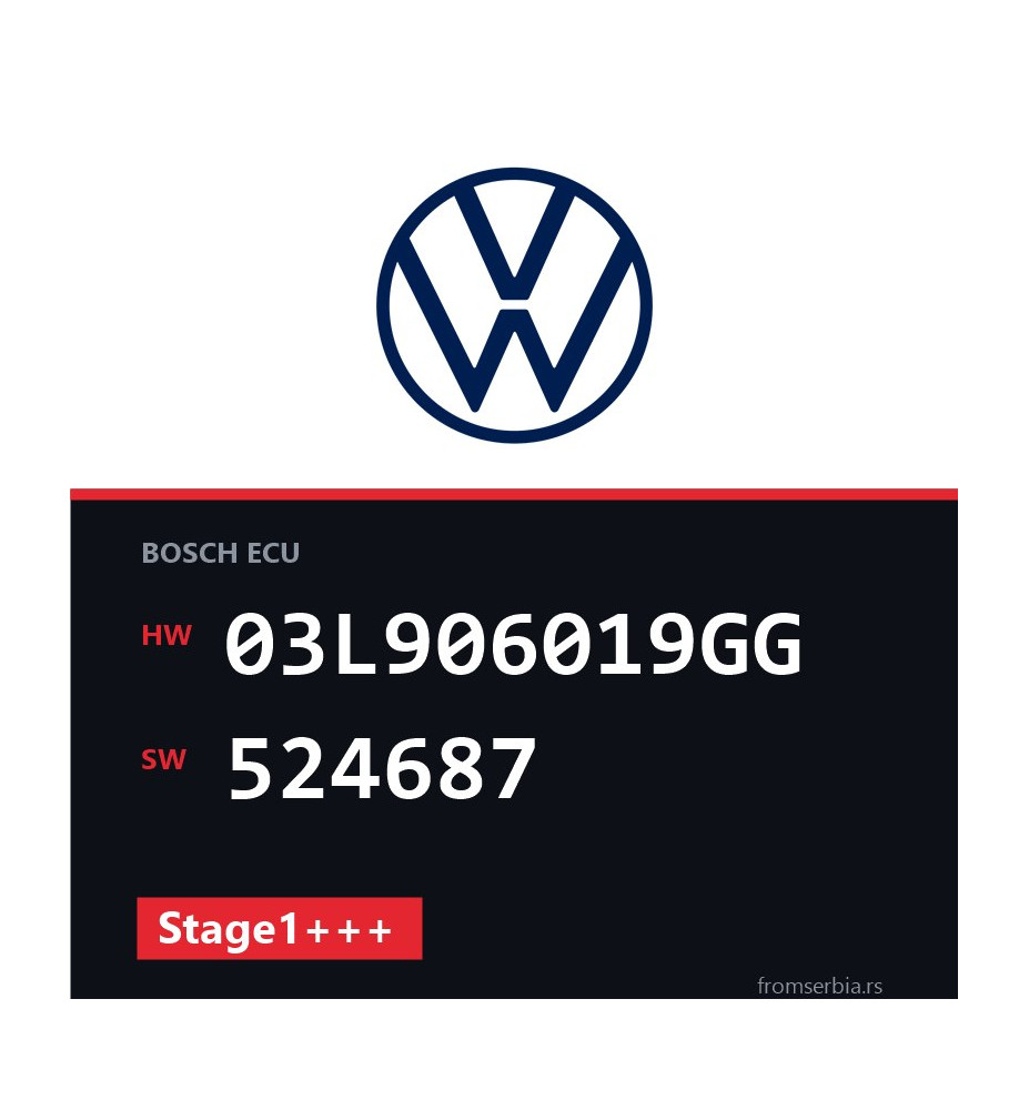 VW 2.0 03L906019GG 524687 Stage1+++ tuning file