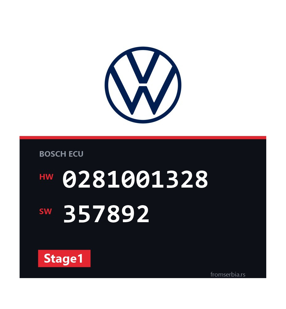 VW Passat 0281001328 357892 Stage1 tuning file