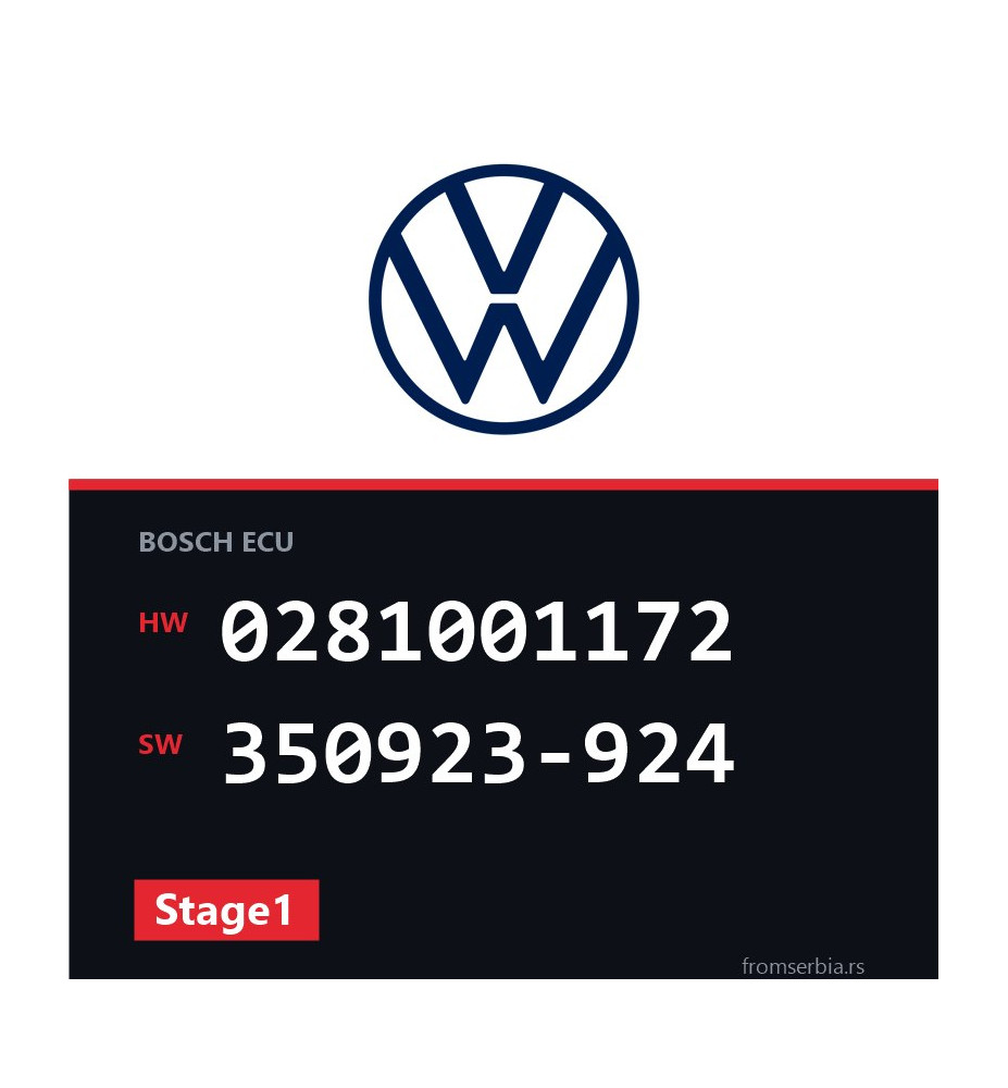 VW Passat 0281001172 350923-924 Stage1 tuning file