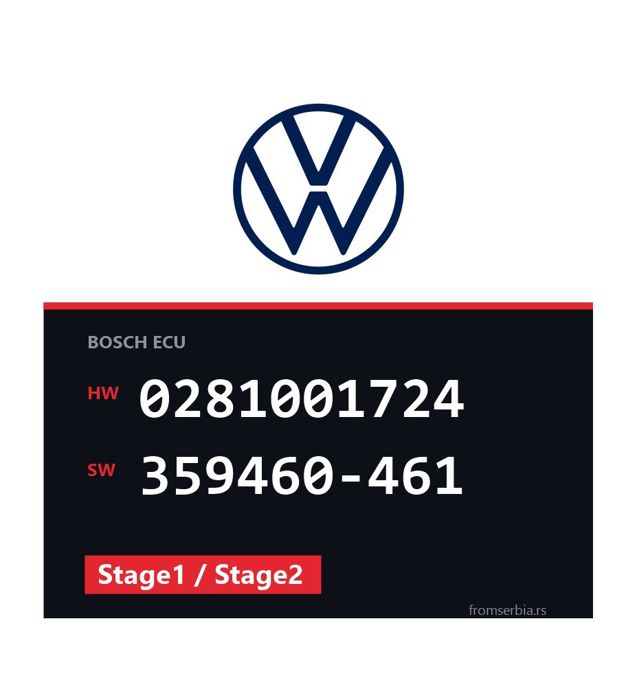 VW Passat 0281001724 359460-461 Stage1 / Stage2 tuning file