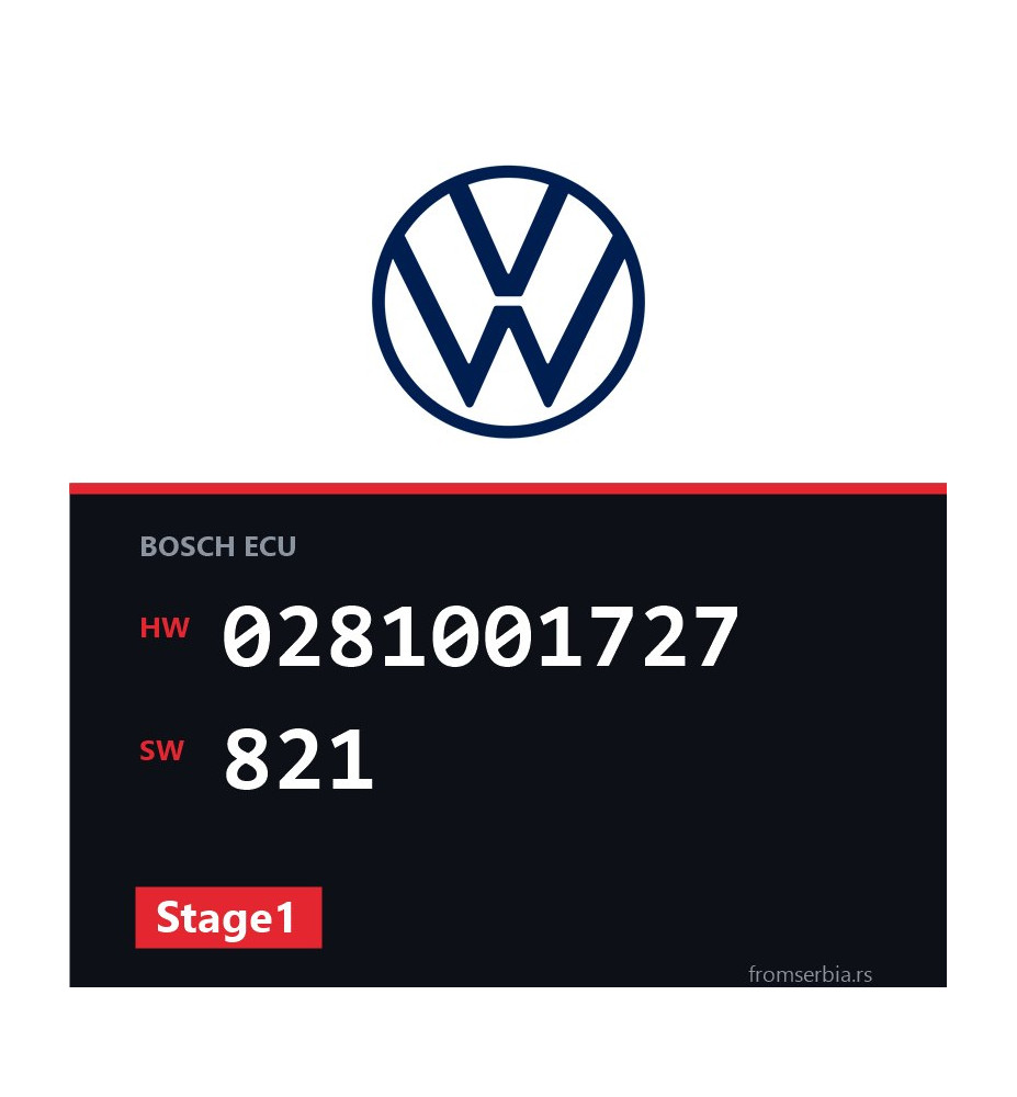 VW Passat 0281001727 821 Stage1 tuning file