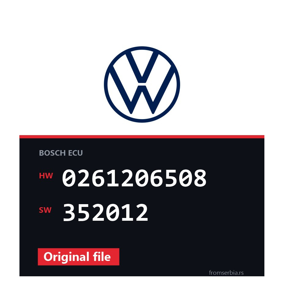 VW Passat 0261206508 352012 original ECU file