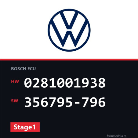 VW Passat 0281001938 356795-796 Stage1 tuning file
