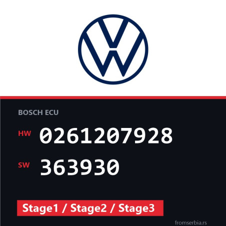VW Passat 0261207928 363930 Stage1 / Stage2 / Stage3 tuning file