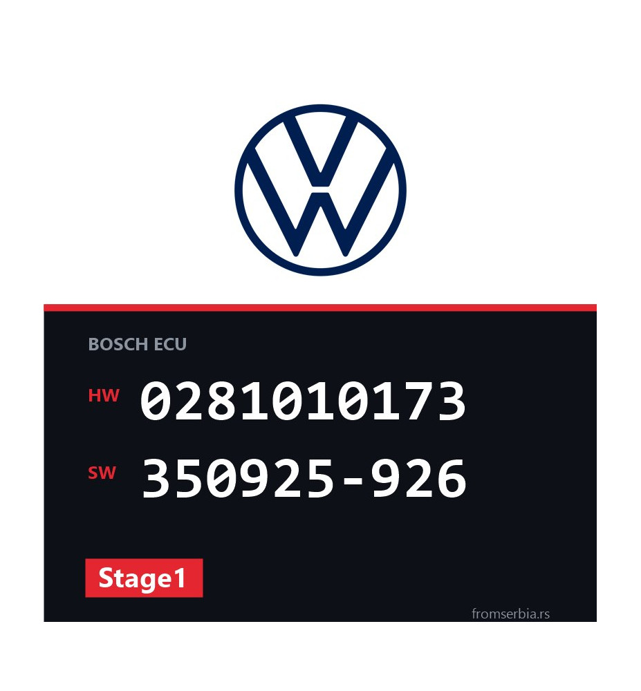 VW Passat 0281010173 350925-926 Stage1 tuning file