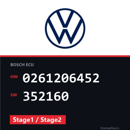 VW Passat 0261206452 352160 Stage1 / Stage2 tuning file