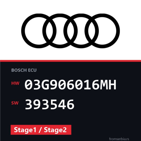 Audi A4 03G906016MH 393546 Stage1 / Stage2 tuning file
