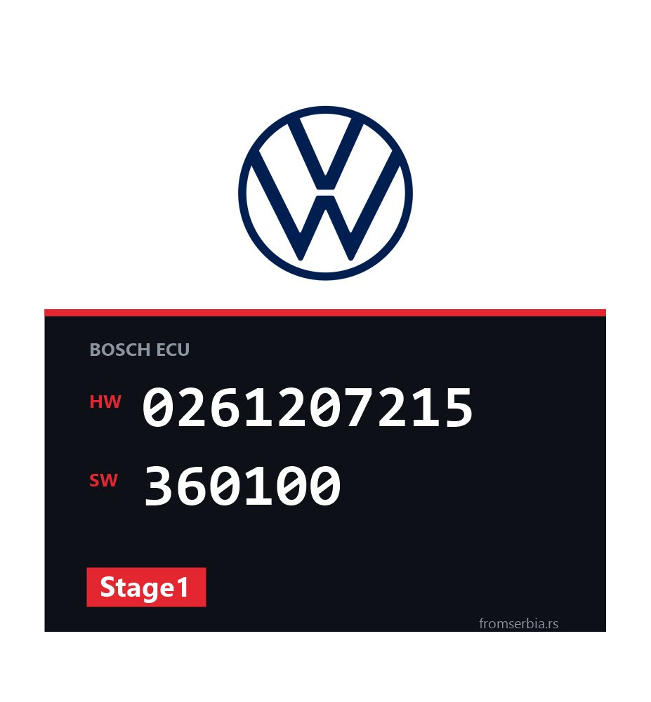 VW Passat 0261207215 360100 Stage1 tuning file