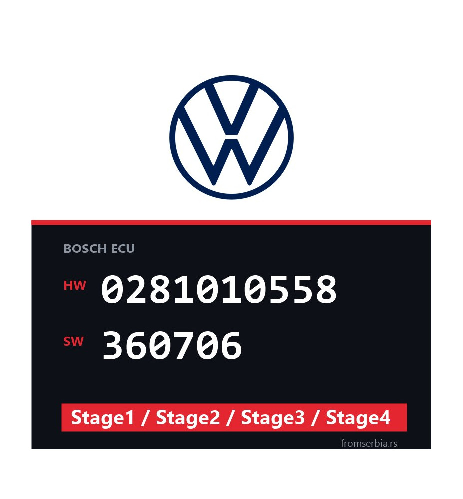 VW 0281010558 360706 Stage1 / Stage2 / Stage3 / Stage4 file