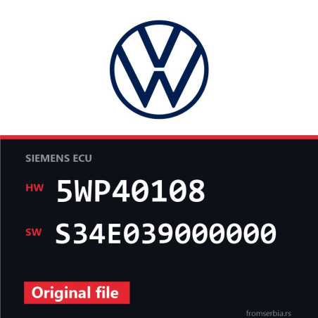 VW Passat 5WP40108 S34E039000000 original ECU file