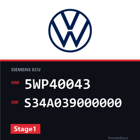 VW Passat 5WP40043 S34A039000000 Stage1 tuning file