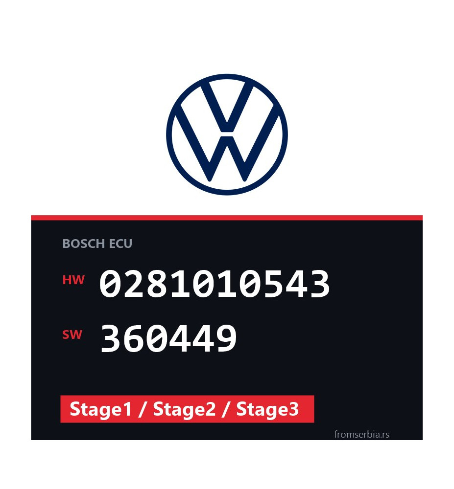VW Passat 0281010543 360449 Stage1 / Stage2 / Stage3 tuning file
