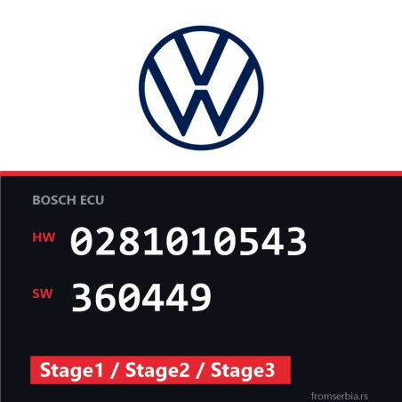 VW Passat 0281010543 360449 Stage1 / Stage2 / Stage3 tuning file