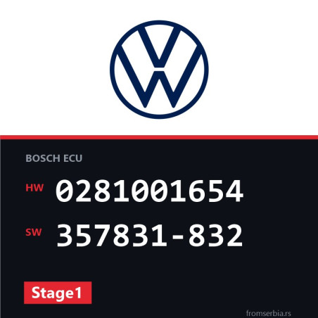 VW Passat 0281001654 357831-832 Stage1 tuning file