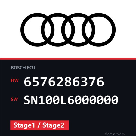 Audi A4 6576286376 SN100L6000000 Stage1 / Stage2 tuning file