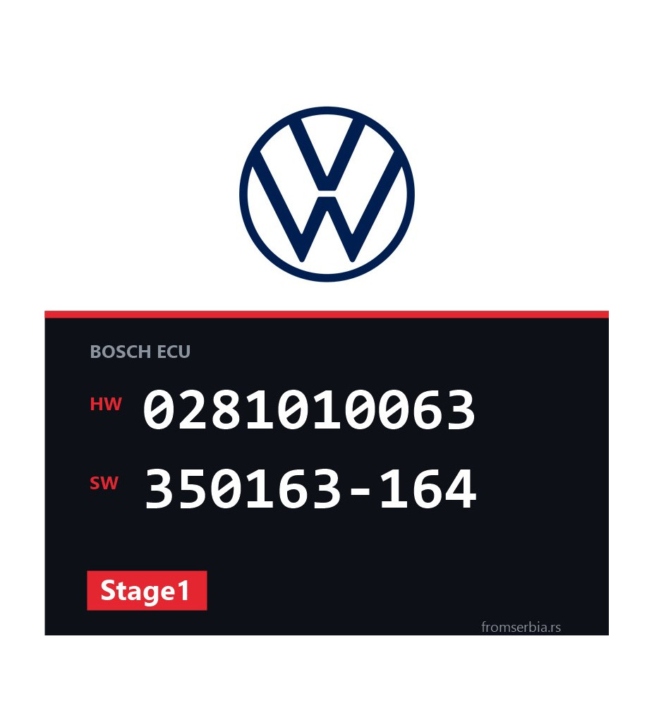 VW Passat 0281010063 350163-164 Stage1 tuning file