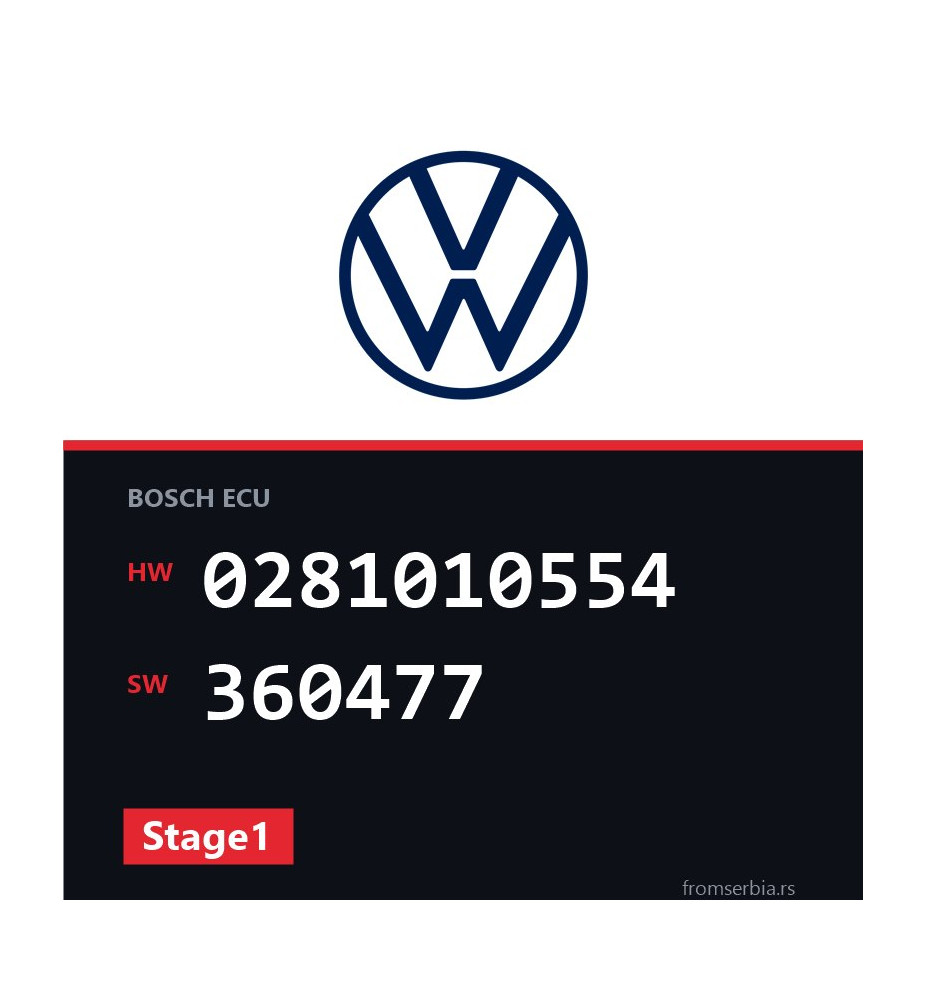 VW Passat 0281010554 360477 Stage1 tuning file