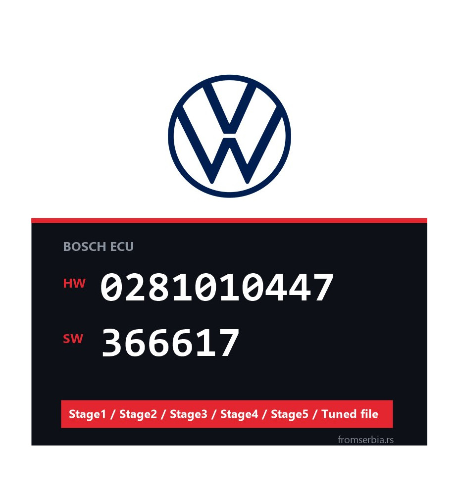 VW 0281010447 366617 Stage1 / Stage2 / Stage3 / Stage4 / Stage5 / Tune