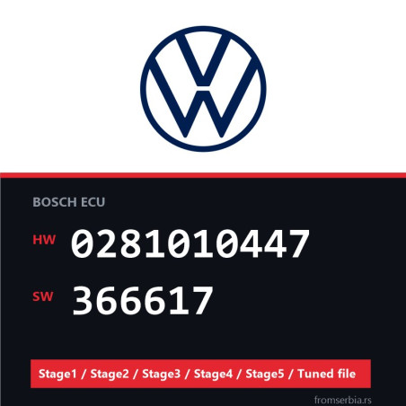 VW 0281010447 366617 Stage1 / Stage2 / Stage3 / Stage4 / Stage5 / Tune