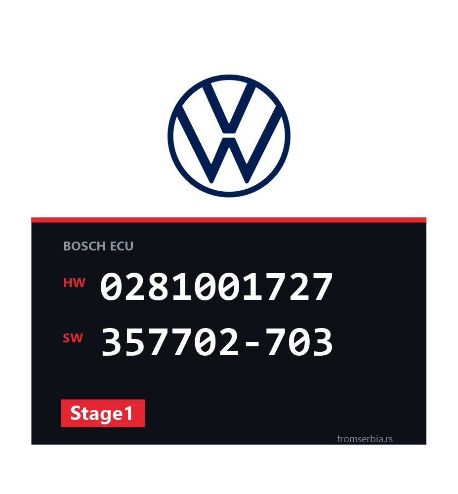 VW Passat 0281001727 357702-703 Stage1 tuning file