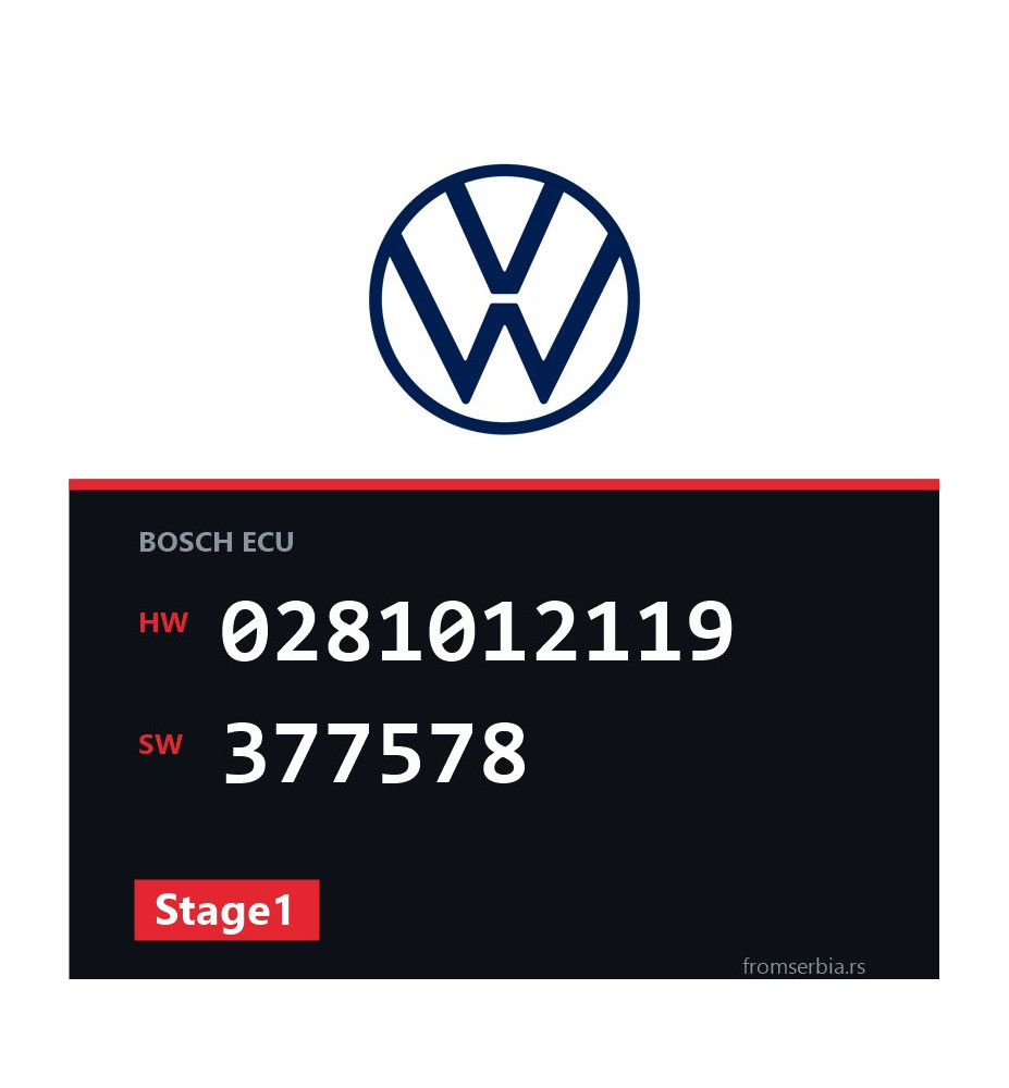 VW Passat 0281012119 377578 Stage1 tuning file