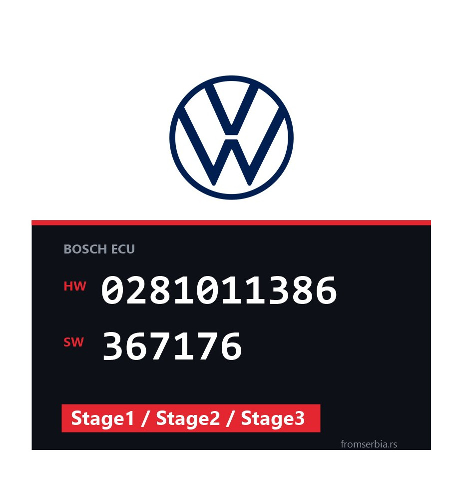 VW Passat 0281011386 367176 Stage1 / Stage2 / Stage3 tuning file