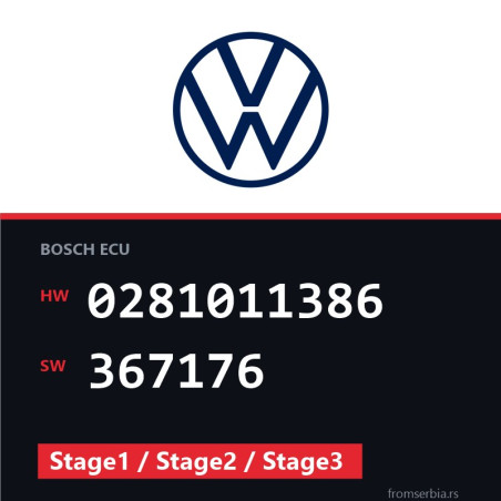 VW Passat 0281011386 367176 Stage1 / Stage2 / Stage3 tuning file