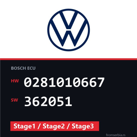 VW Passat 0281010667 362051 Stage1 / Stage2 / Stage3 tuning file