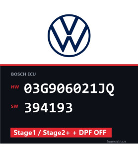 VW Passat 03G906021JQ 394193 Stage1 / Stage2+ + DPF OFF tuning file