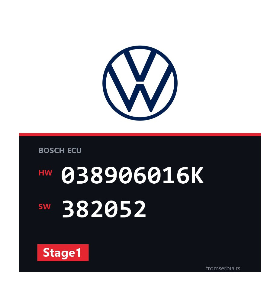 VW Passat 038906016K 382052 Stage1 tuning file