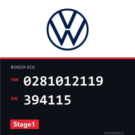 VW Passat 0281012119 394115 Stage1 tuning file