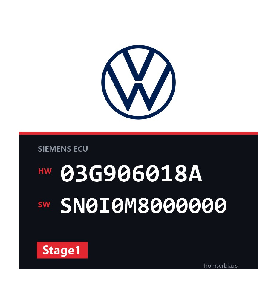 VW Passat 03G906018A SN0I0M8000000 Stage1 tuning file