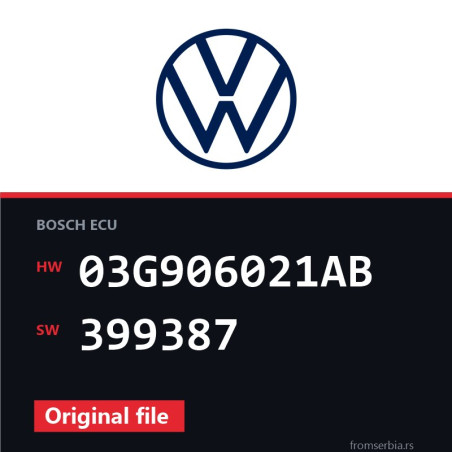 VW Passat 03G906021AB 399387 original ECU file