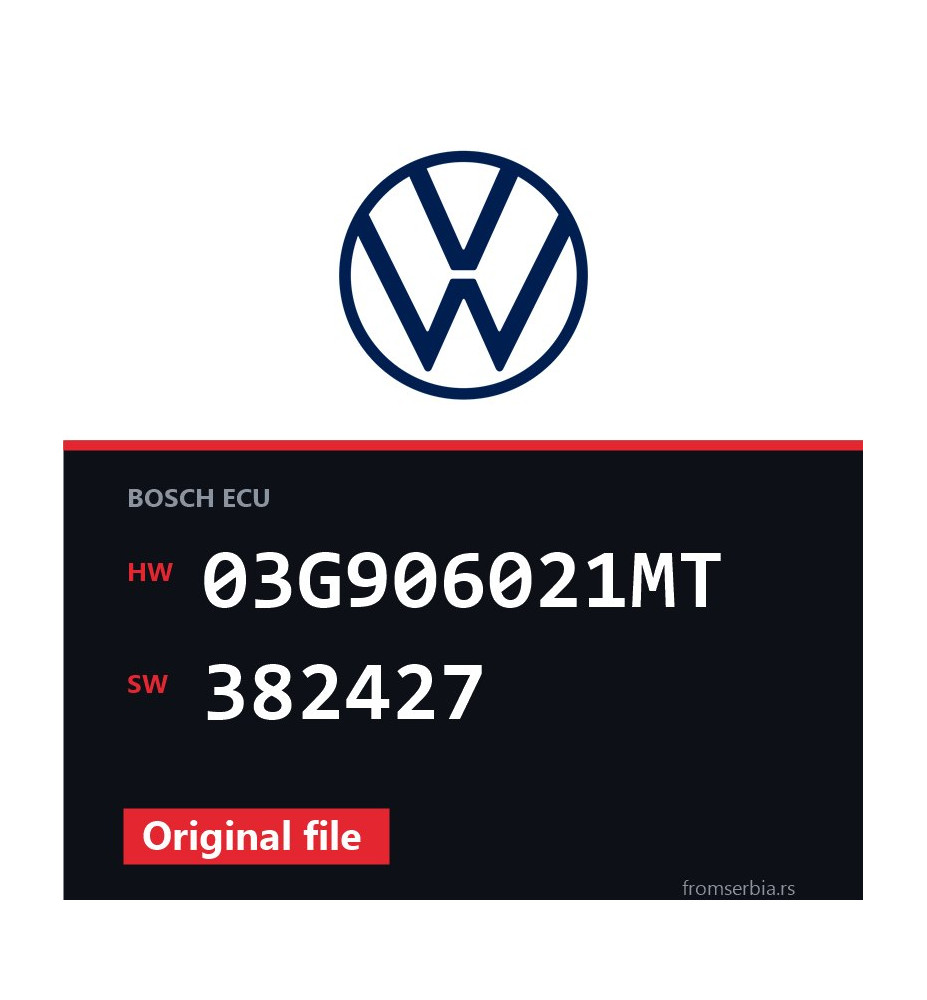 VW Passat 03G906021MT 382427 original ECU file