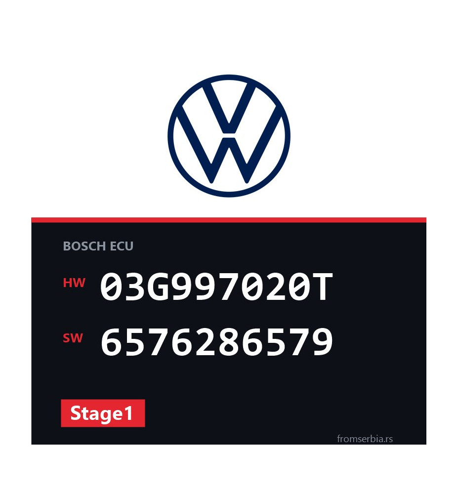 VW Passat 03G997020T 6576286579 Stage1 tuning file