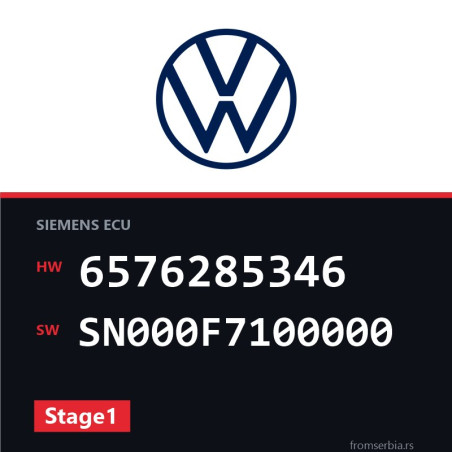 VW Passat 6576285346 SN000F7100000 Stage1 tuning file