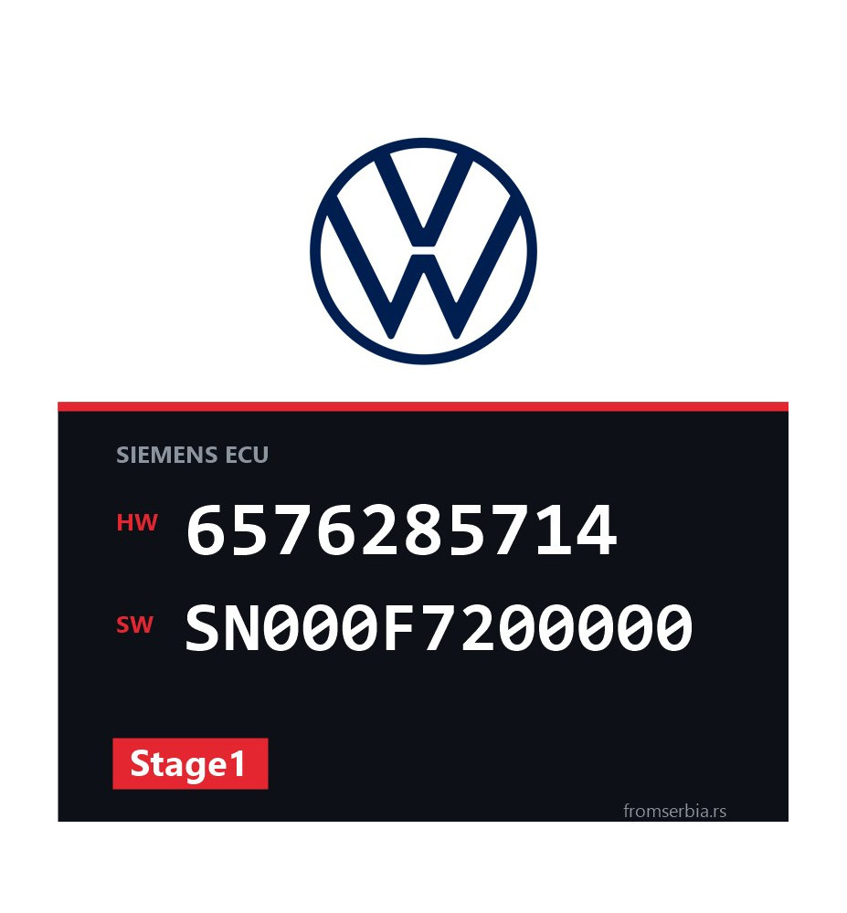 VW Passat 6576285714 SN000F7200000 Stage1 tuning file