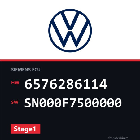 VW Passat 6576286114 SN000F7500000 Stage1 tuning file