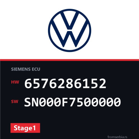 VW Passat 6576286152 SN000F7500000 Stage1 tuning file