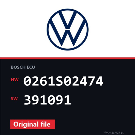 VW Passat 0261S02474 391091 original ECU file