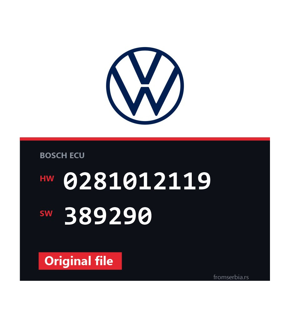 VW Passat 0281012119 389290 original ECU file