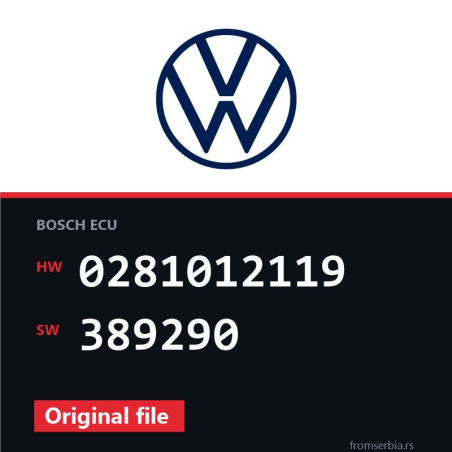 VW Passat 0281012119 389290 original ECU file