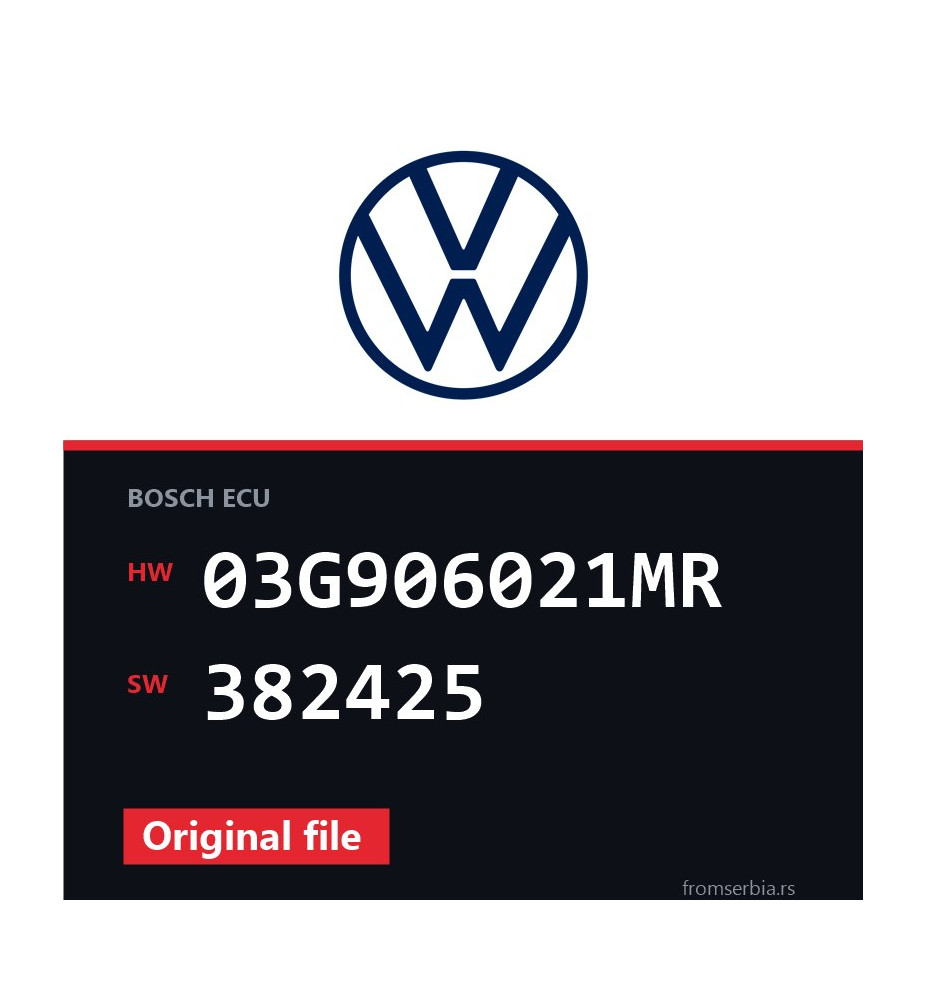 VW Passat 03G906021MR 382425 original ECU file