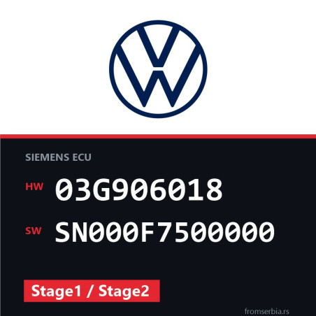 VW Passat 03G906018 SN000F7500000 Stage1 / Stage2 tuning file