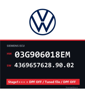 VW 03G906018EM 4369657628.90.02 Stage1+++ + DPF OFF / Tuned file / DPF