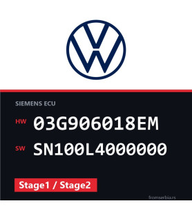 VW Passat 03G906018EM SN100L4000000 Stage1 / Stage2 tuning file