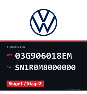 VW Passat 03G906018EM SN1R0M8000000 Stage1 / Stage2 tuning file
